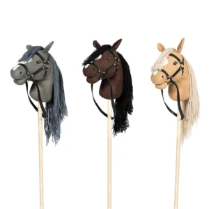 Hobbyhorses met open mond blond, grijs, bruin