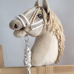 Halsterset met Bont voor een hobbypaard, Beige & Wit