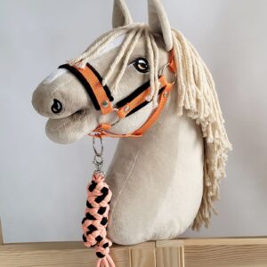 Halsterset met Bont voor een hobbypaard, Oranje & Zwart